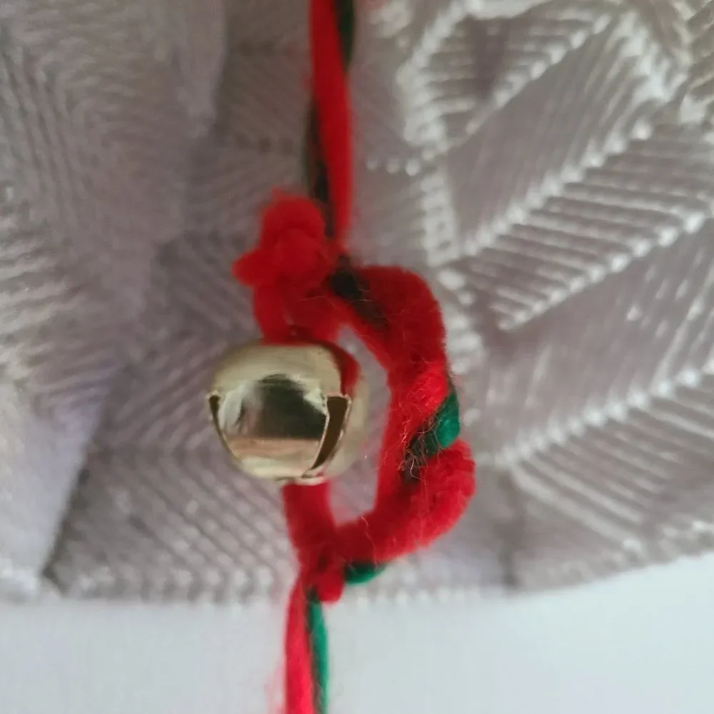 Vintage Plastic Canvas Silver Bells Holiday Hang-Up Mobile Ornament Decoration